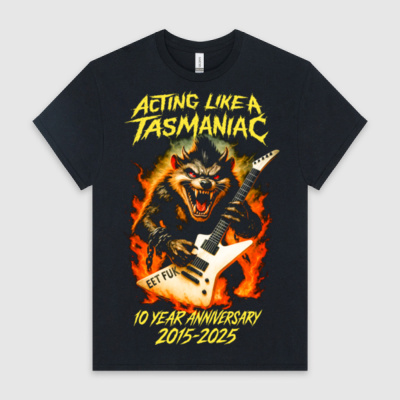 2025 - UNOFFICIAL DESIGN JC's TAS DEVIL DESIGN (10 YEAR ANNIVERSARY) (Front Only) - HeavyCotton™ Tee Thumbnail